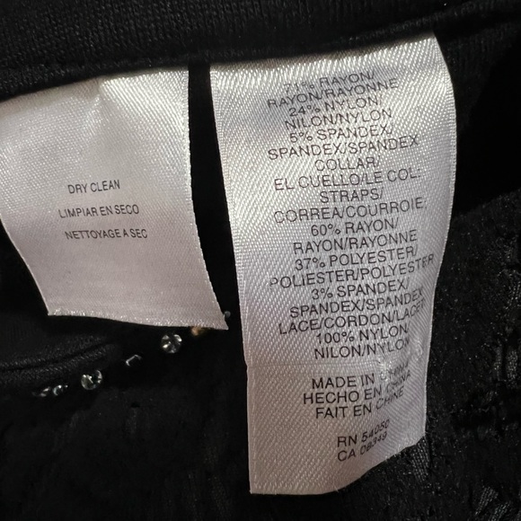 Rachel Rachel Roy Black Crossover Back Embellished Sheath Dress Size 12. - Picture 9 of 9